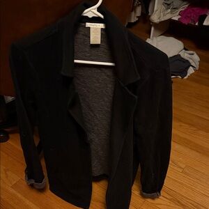Matty M Black Open-Front Knit Blazer